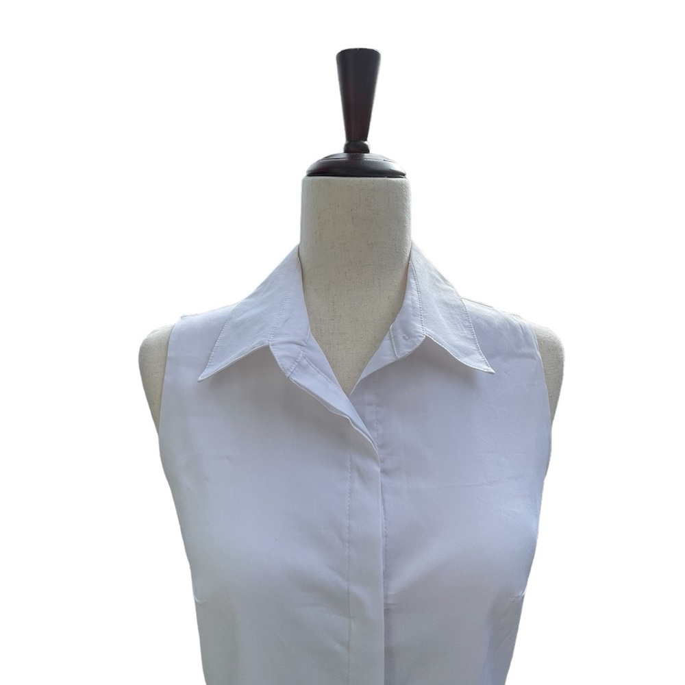 Bailey 44 Shirt Dress Black White sleeveless button up with faux leather Small - Picture 8 of 16